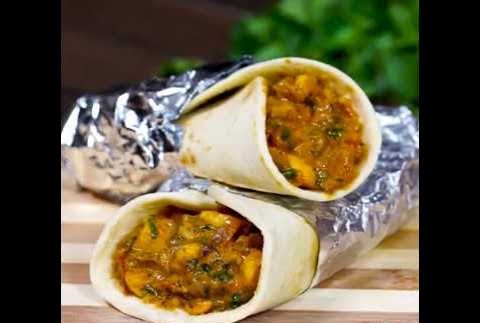 Mushroom Tikka Roll